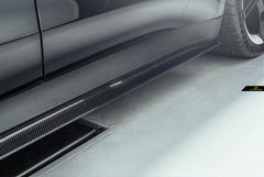 FUTURE DESIGN - PORSCHE TAYCAN DRY CARBON FIBRE SIDE SKIRTS - Aero Carbon UK