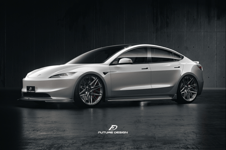 FUTURE DESIGN - TESLA MODEL 3 HIGHLAND 2024+ CARBON FIBER FRONT LIP - Aero Carbon UK