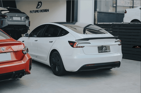 FUTURE DESIGN - TESLA MODEL 3 HIGHLAND 2024+ CARBON FIBER REAR SPOILER - Aero Carbon UK