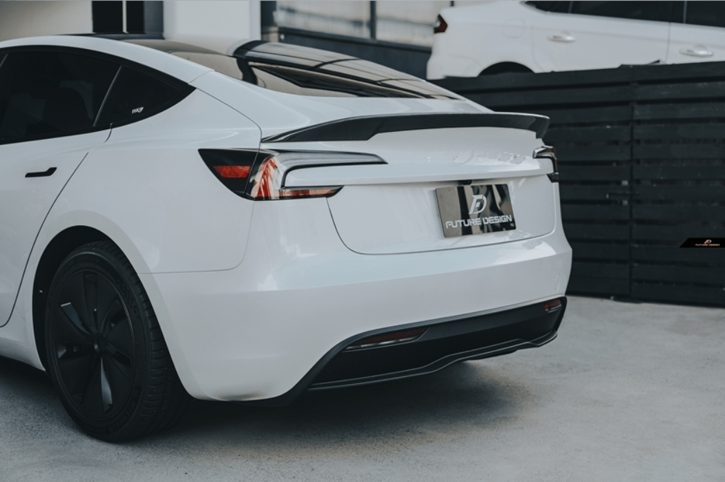 FUTURE DESIGN - TESLA MODEL 3 HIGHLAND 2024+ CARBON FIBER REAR SPOILER - Aero Carbon UK
