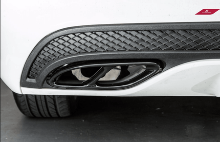 Future Design W205 C300 Sedan & C Coupe 2015-2018 Exhaust Tip Trim Black Chrome - Aero Carbon UK