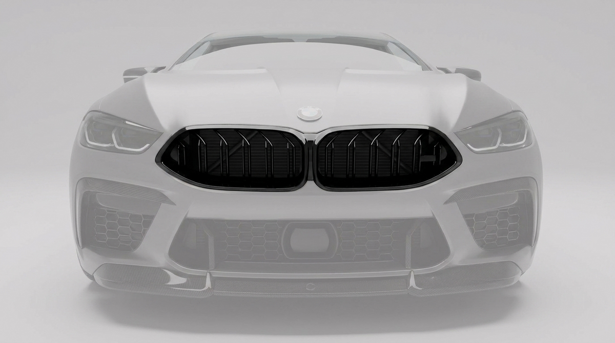 RevozPort BMW M8 F92 gloss black front grille fitted