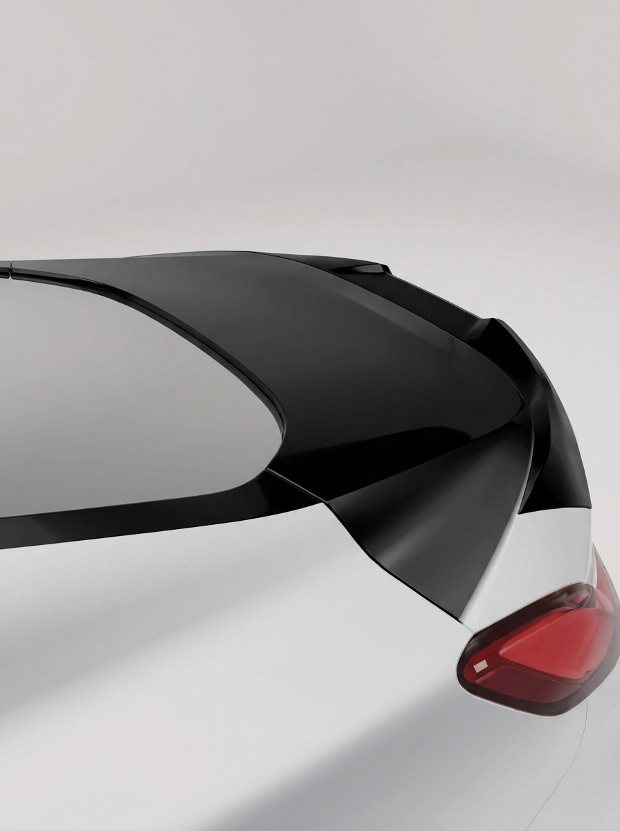 RevozPort BMW M8 F92 gloss black rear spoiler fitted