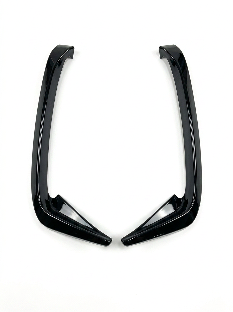 RevozPort BMW M8 F92 gloss black rear bumper canards fitted