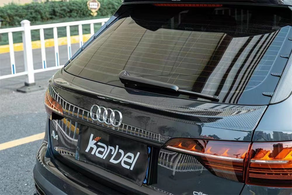 KARBEL - AUDI A4 AVANT ALLROAD B9 B9.5 CARBON FIBRE MID BOOT SPOILER - Aero Carbon UK