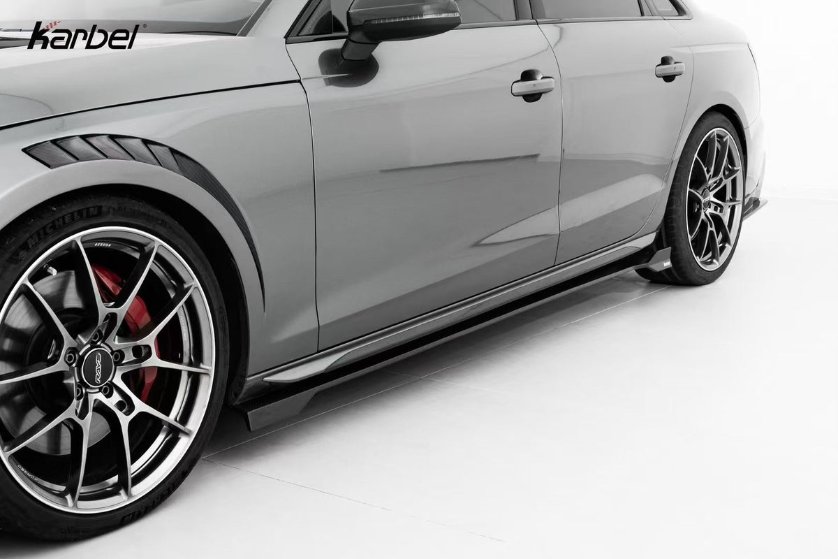 KARBEL - AUDI A4 / S4 B9 B9.5 DRY CARBON FIBRE SIDE SKIRTS V2 - Aero Carbon UK