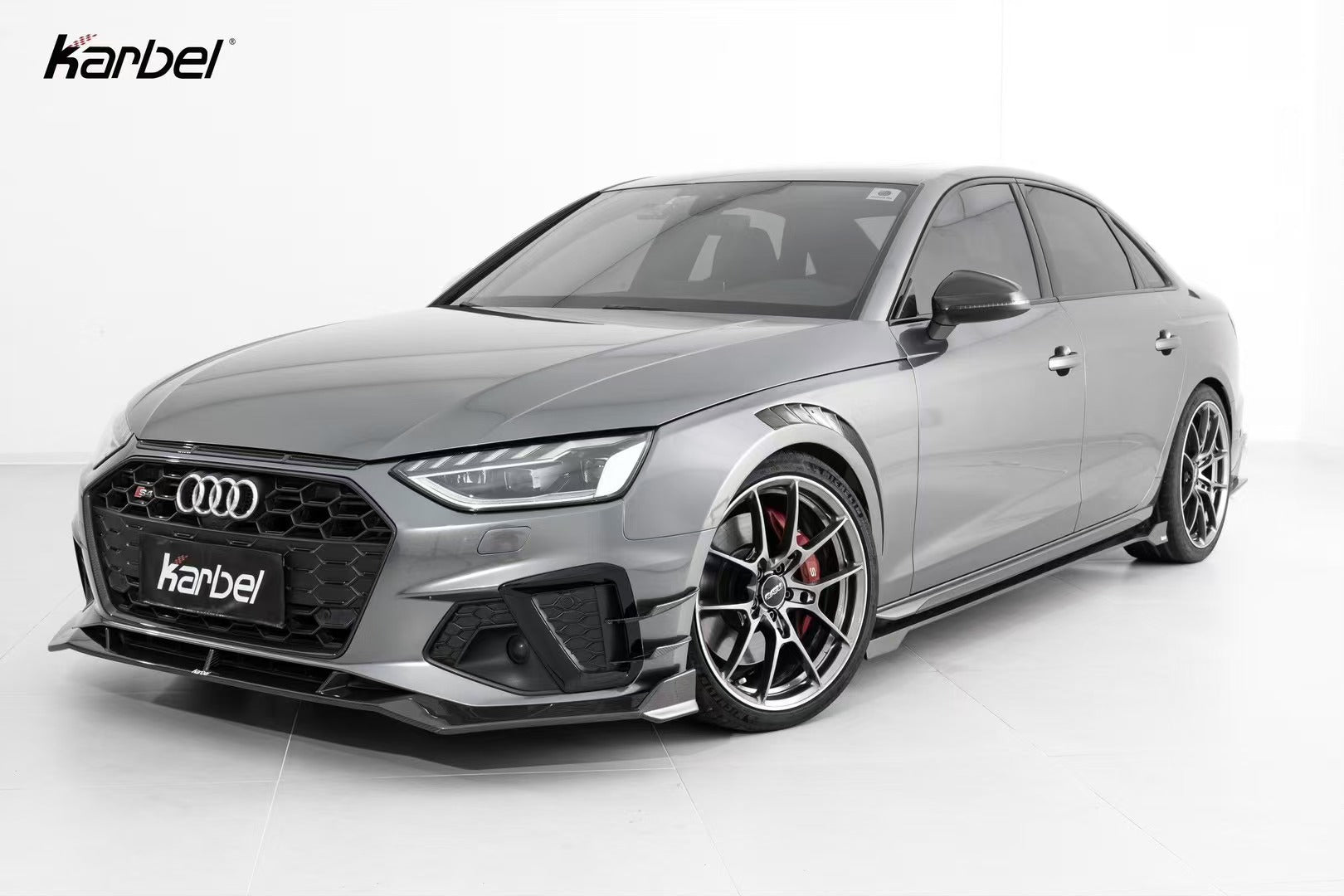 KARBEL - AUDI A4 / S4 B9 B9.5 DRY CARBON FIBRE SIDE SKIRTS V2 - Aero Carbon UK