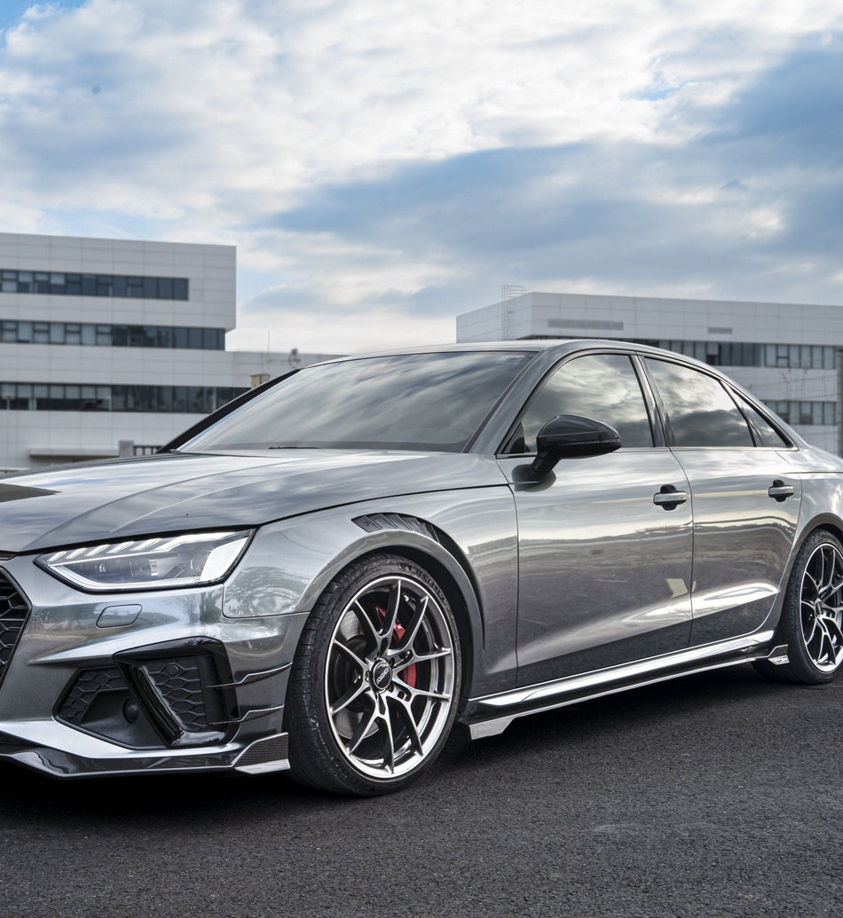 KARBEL - AUDI A4 / S4 B9 B9.5 DRY CARBON FIBRE SIDE SKIRTS V2 - Aero Carbon UK