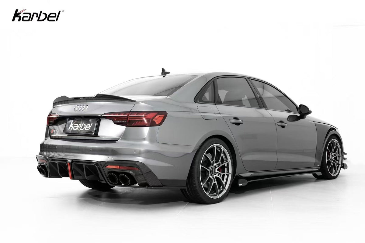 KARBEL - AUDI A4 / S4 B9 B9.5 DRY CARBON FIBRE SIDE SKIRTS V2 - Aero Carbon UK