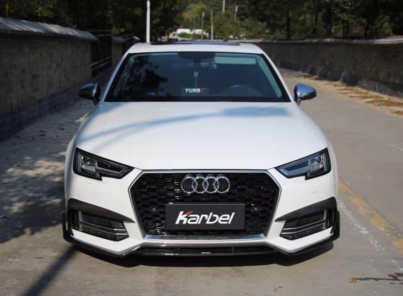 KARBEL - AUDI A4 / S4 B9 CARBON FIBRE FRONT LIP - Aero Carbon UK
