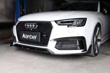 KARBEL - AUDI A4 / S4 B9 CARBON FIBRE FRONT LIP - Aero Carbon UK