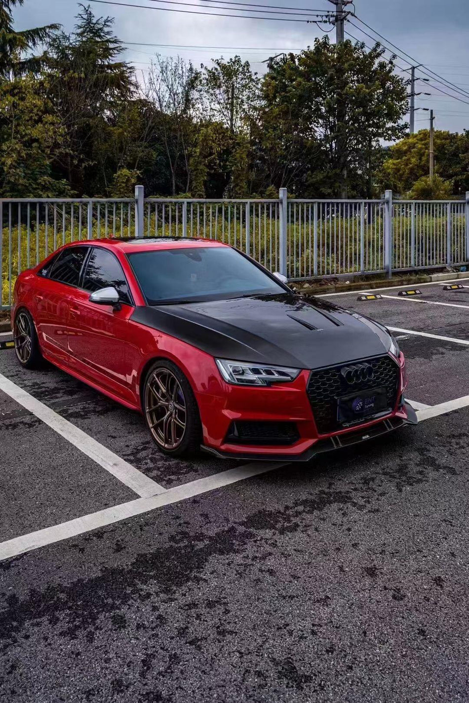 KARBEL - AUDI A4 / S4 / RS4 B9 B9.5 CARBON FIBRE HOOD / BONNET V1 - Aero Carbon UK