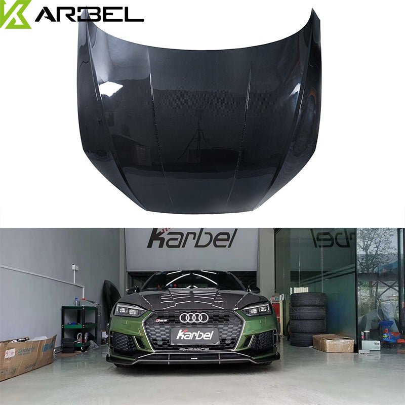 KARBEL - AUDI A5 / S5 B9 B9.5 DOUBLE-SIDED DRY CARBON FIBRE HOOD / BONNET - Aero Carbon UK