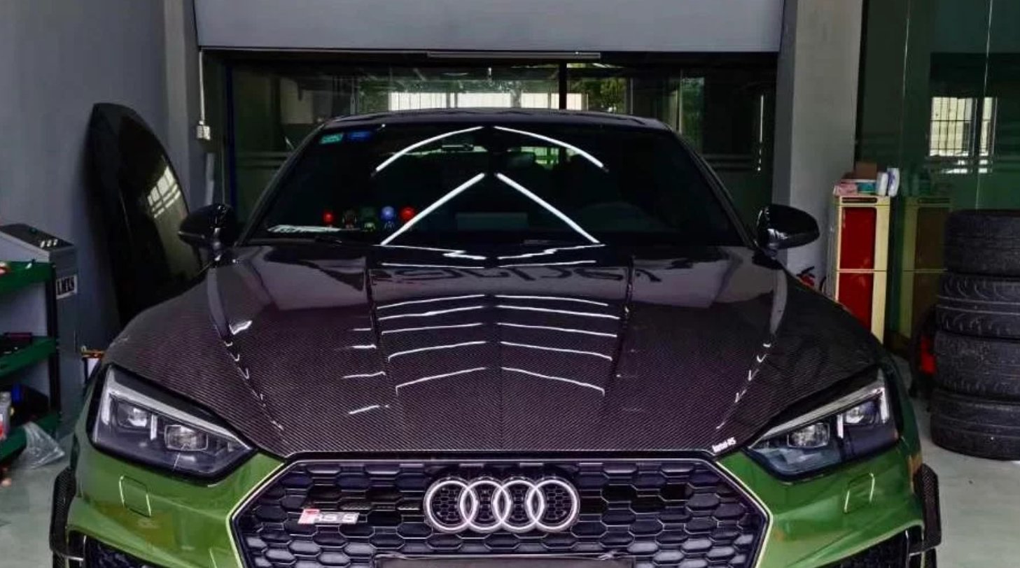 KARBEL - AUDI A5 / S5 B9 B9.5 DOUBLE-SIDED DRY CARBON FIBRE HOOD / BONNET - Aero Carbon UK