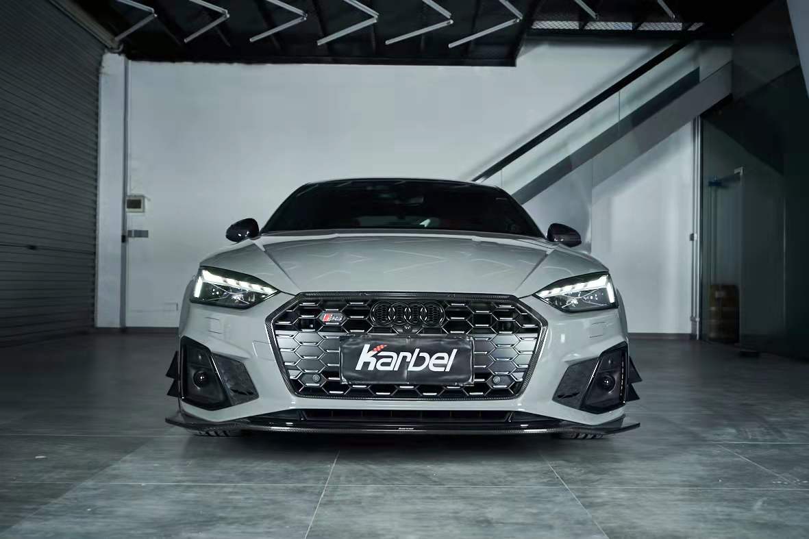 KARBEL - AUDI A5 / S5 B9.5 DRY CARBON FIBRE FRONT LIP V1 - Aero Carbon UK