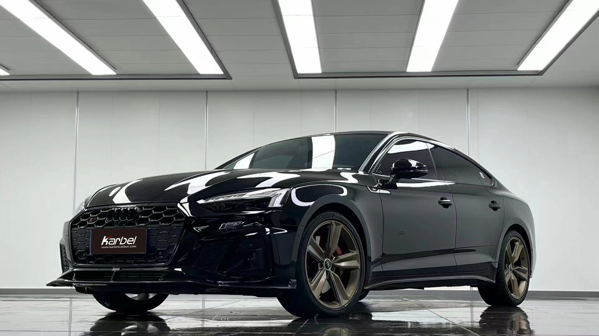 KARBEL - AUDI A5 / S5 B9.5 DRY CARBON FIBRE FRONT LIP V2 - Aero Carbon UK