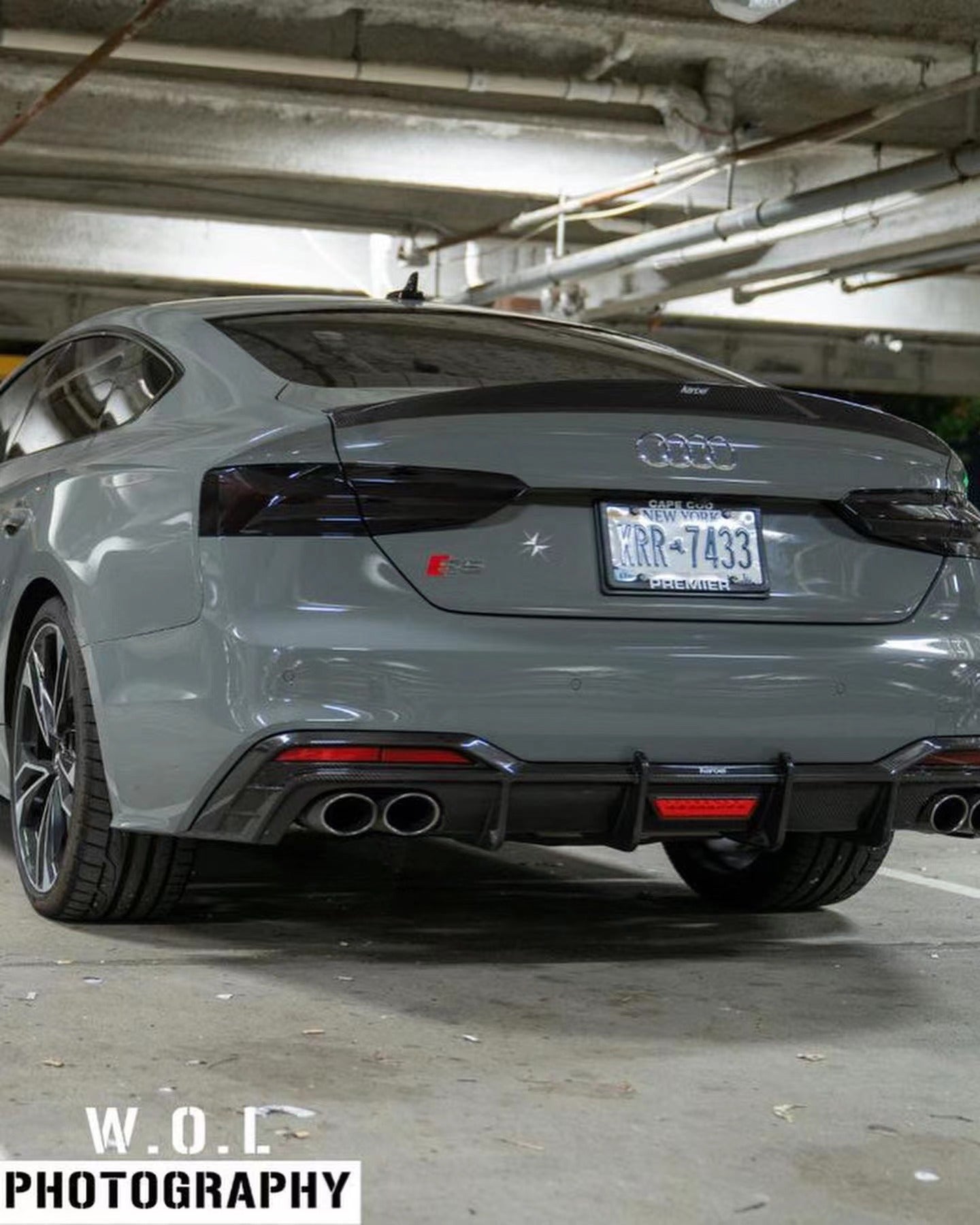 KARBEL - AUDI A5 / S5 B9.5 DRY CARBON FIBRE REAR DIFFUSER WITH BRAKE LIGHT V1 - Aero Carbon UK