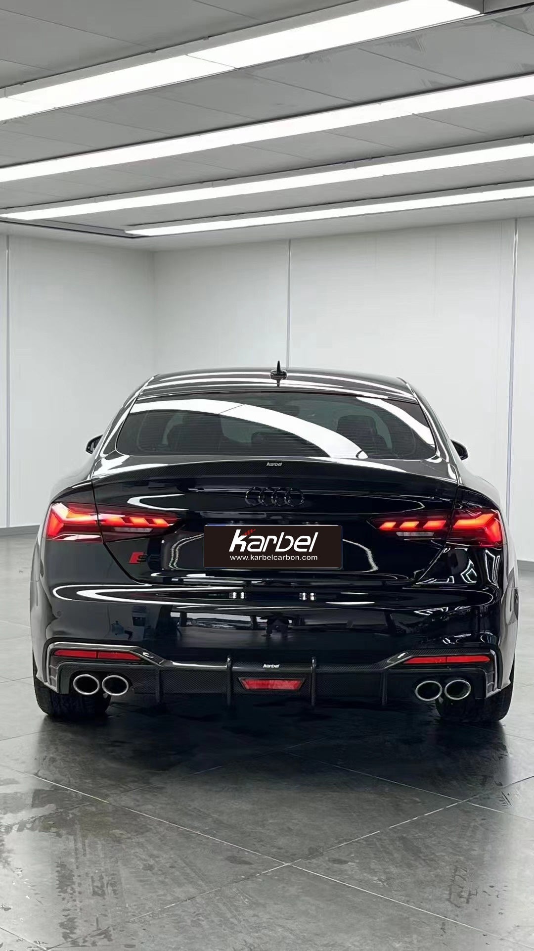 KARBEL - AUDI A5 / S5 B9.5 DRY CARBON FIBRE REAR DIFFUSER WITH BRAKE LIGHT V1 - Aero Carbon UK