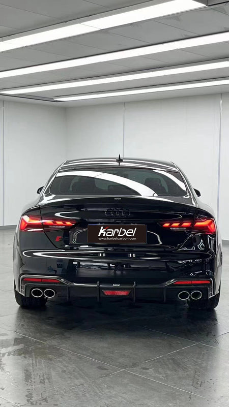 KARBEL - AUDI A5 / S5 B9.5 DRY CARBON FIBRE REAR DIFFUSER WITH BRAKE LIGHT V1 - Aero Carbon UK