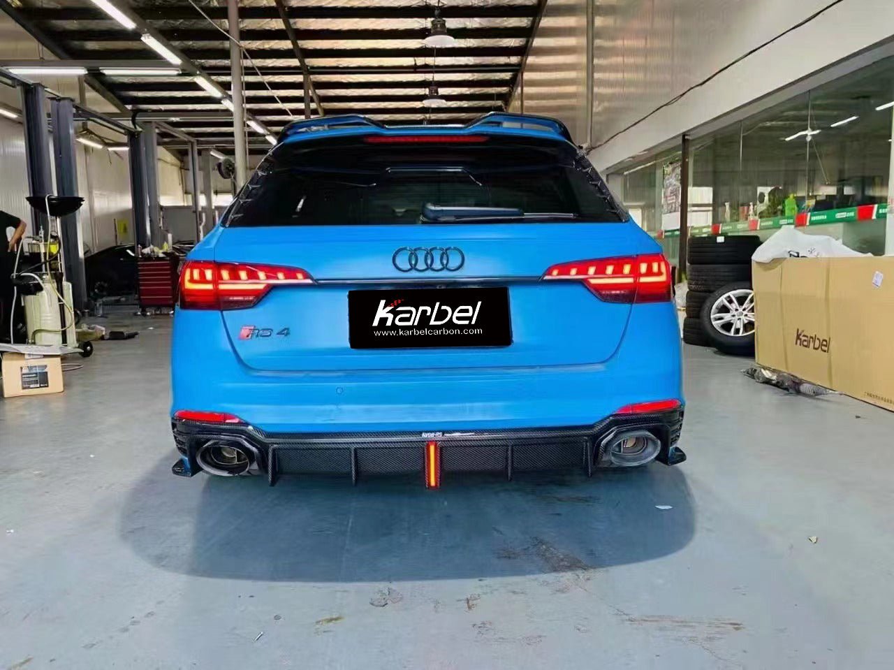 KARBEL - AUDI RS4 B9 B9.5 DRY CARBON FIBRE MID BOOT SPOILER - Aero Carbon UK