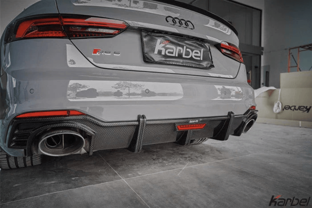 KARBEL - AUDI RS5 B9 CARBON FIBER LED REAR DIFFUSER - Aero Carbon UK
