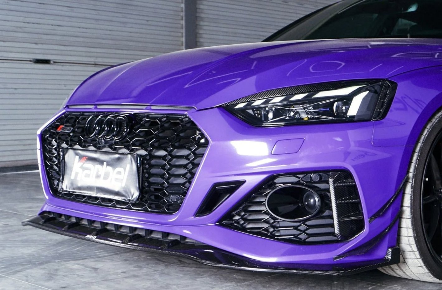 KARBEL - AUDI RS5 B9.5 DRY CARBON FIBRE FRONT LIP AND FRONT CANARDS - Aero Carbon UK