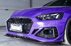 KARBEL - AUDI RS5 B9.5 DRY CARBON FIBRE FRONT LIP AND FRONT CANARDS - Aero Carbon UK