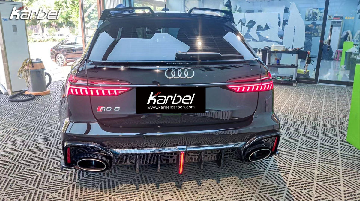 KARBEL - AUDI RS6 C8 DRY CARBON FIBRE REAR MID SPOILER - Aero Carbon UK