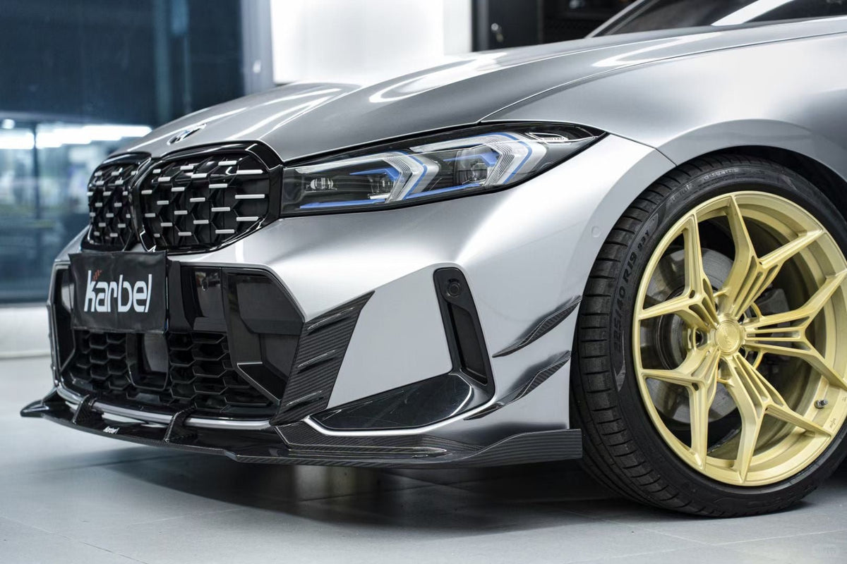 KARBEL - BMW 3 SERIES G20 LCI CARBON FIBRE FRONT CANARDS V2 - Aero Carbon UK