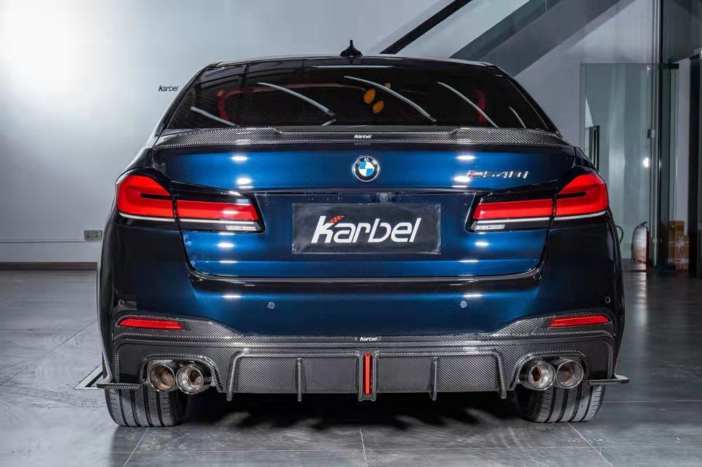 KARBEL - BMW 5 SERIES G30 CARBON FIBRE REAR DIFFUSER WITH EXTENSIONS - Aero Carbon UK