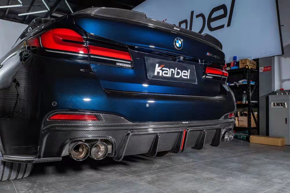 KARBEL - BMW 5 SERIES G30 CARBON FIBRE REAR DIFFUSER WITH EXTENSIONS - Aero Carbon UK