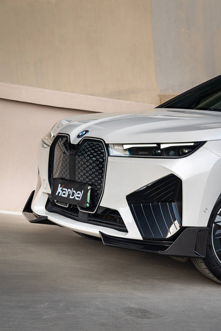 KARBEL - BMW IX I20 DRY CARBON FIBER FRONT LIP SPLITTER - Aero Carbon UK