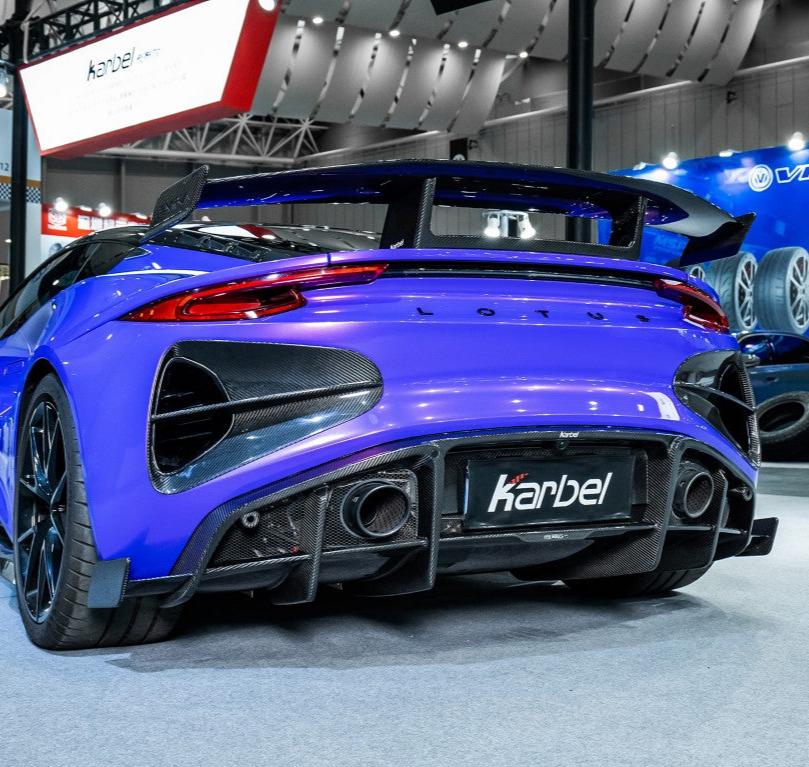 KARBEL - LOTUS EMIRA 2022+ DRY CARBON FIBRE REAR DIFFUSER AND CANARDS - Aero Carbon UK