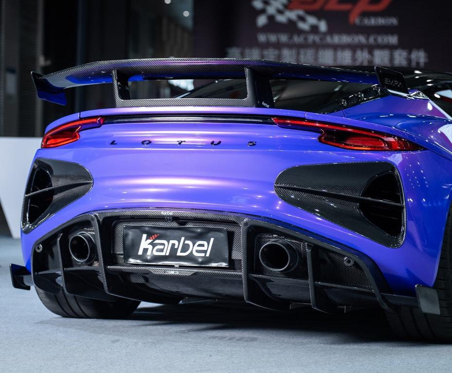 KARBEL - LOTUS EMIRA 2022+ DRY CARBON FIBRE REAR DIFFUSER AND CANARDS - Aero Carbon UK