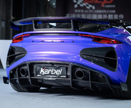 KARBEL - LOTUS EMIRA 2022+ DRY CARBON FIBRE REAR DIFFUSER AND CANARDS - Aero Carbon UK