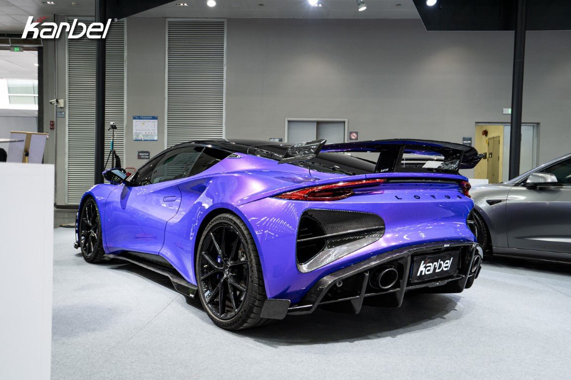 KARBEL - LOTUS EMIRA 2022+ DRY CARBON FIBRE REAR DIFFUSER AND CANARDS - Aero Carbon UK