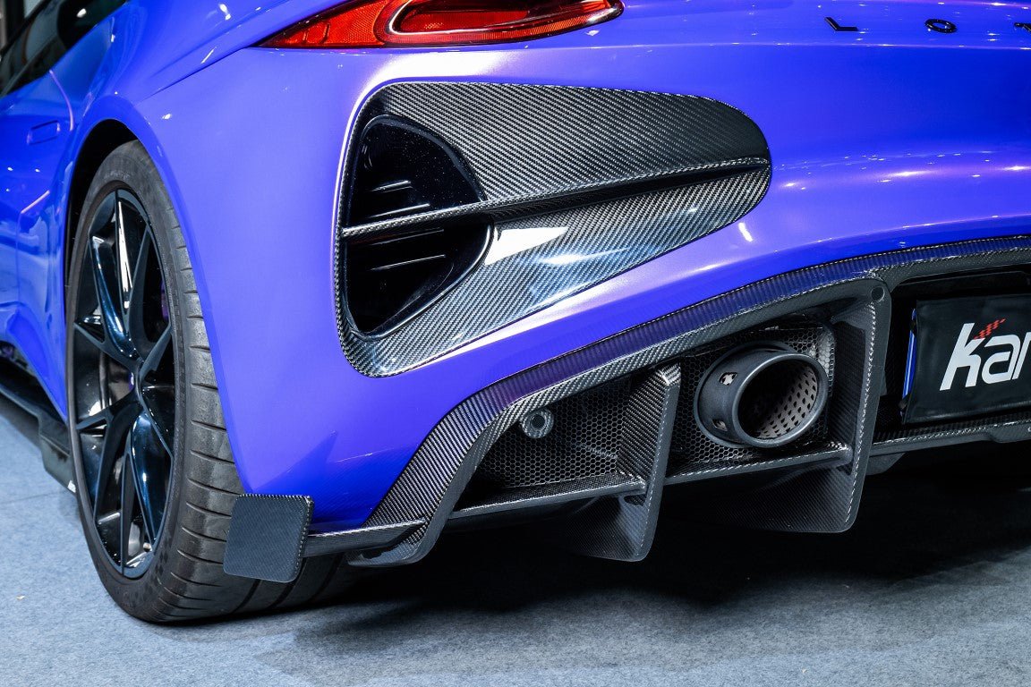 KARBEL - LOTUS EMIRA 2022+ DRY CARBON FIBRE REAR DIFFUSER AND CANARDS - Aero Carbon UK