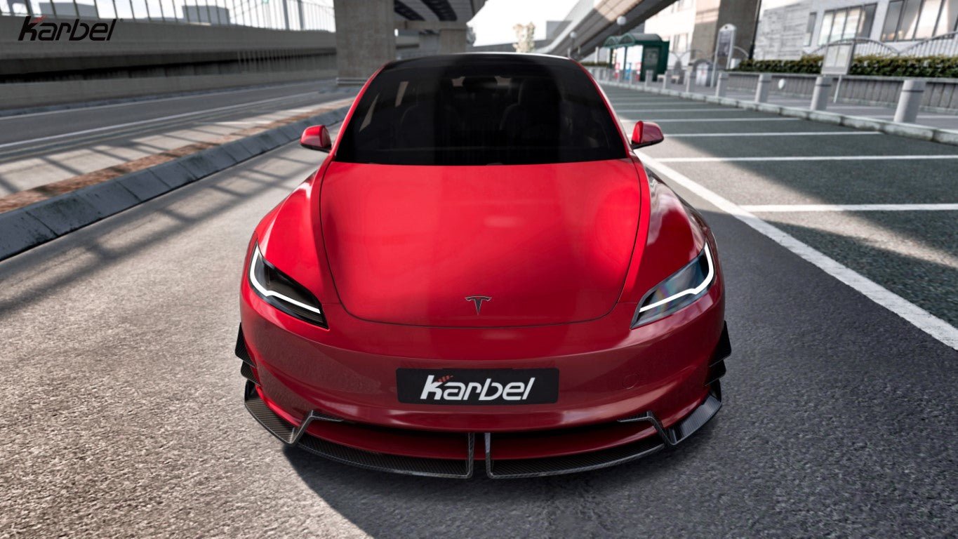 KARBEL - TESLA MODEL 3 HIGHLAND 2024+ CARBON FIBRE FRONT LIP - Aero Carbon UK