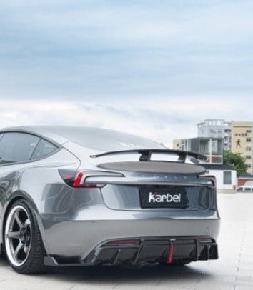 KARBEL - TESLA MODEL 3 HIGHLAND 2024+ CARBON FIBRE REAR DIFFUSER + REAR SIDE SKIRTS - Aero Carbon UK