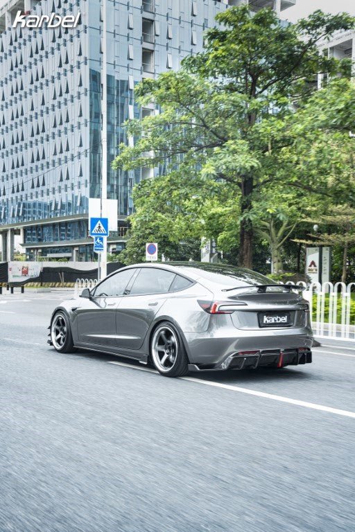 KARBEL - TESLA MODEL 3 HIGHLAND 2024+ CARBON FIBRE REAR DIFFUSER + REAR SIDE SKIRTS - Aero Carbon UK