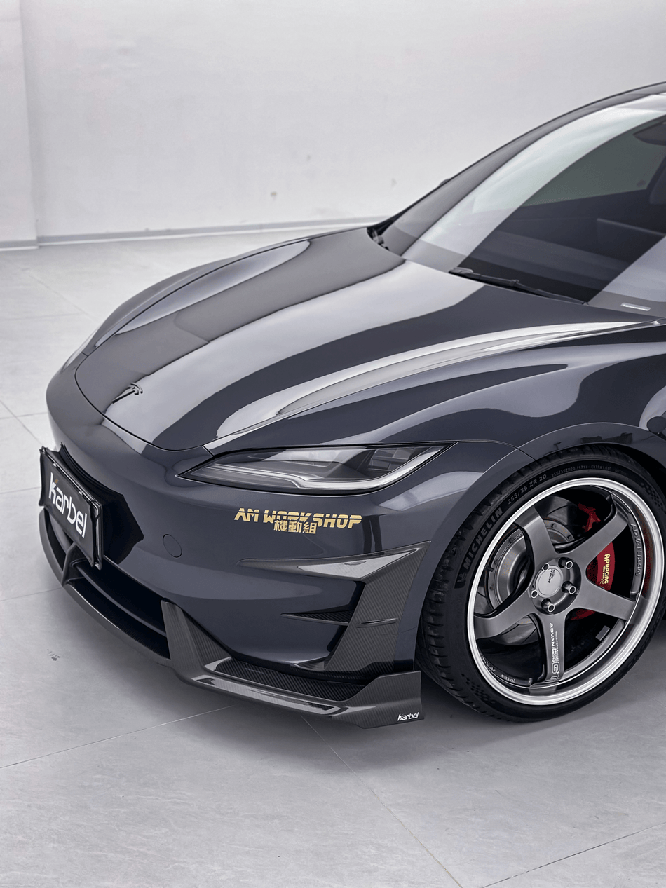KARBEL - TESLA MODEL 3P PERFORMANCE HIGHLAND DRY CARBON FIBER FRONT VALANCES - Aero Carbon UK