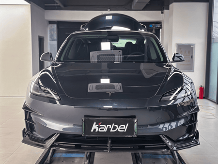 KARBEL - TESLA MODEL 3P PERFORMANCE HIGHLAND DRY CARBON FIBER FRONT VALANCES - Aero Carbon UK