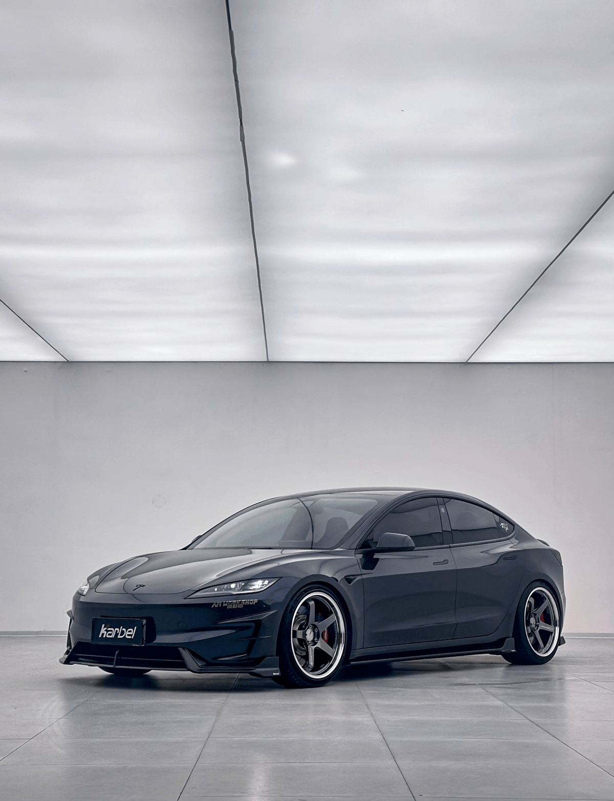 KARBEL - TESLA MODEL 3P PERFORMANCE HIGHLAND DRY CARBON FIBER FRONT VALANCES - Aero Carbon UK