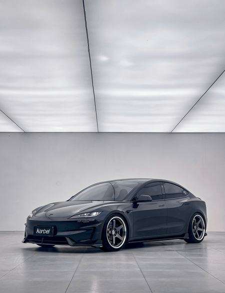 KARBEL - TESLA MODEL 3P PERFORMANCE HIGHLAND DRY CARBON FIBER FRONT VALANCES - Aero Carbon UK