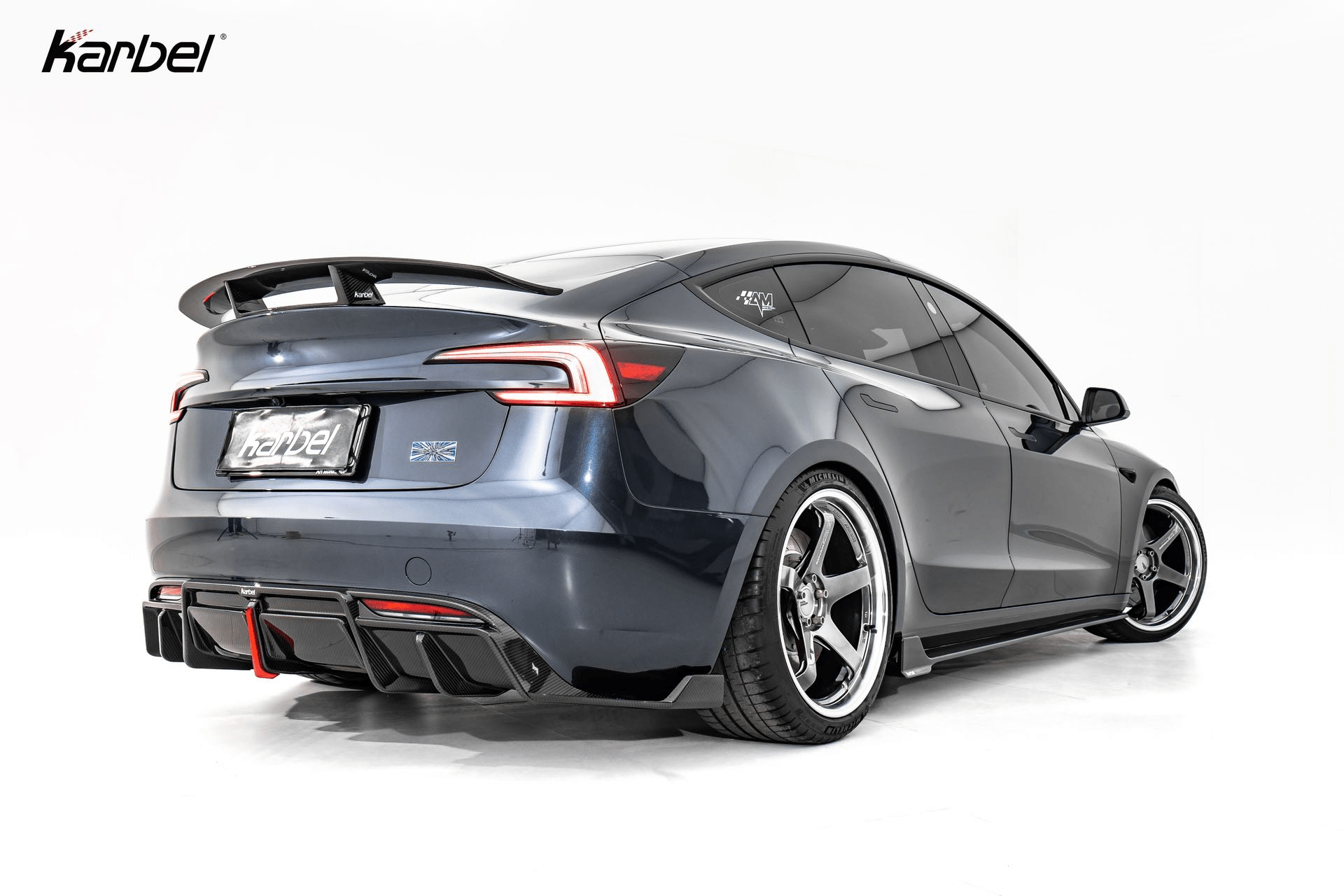 KARBEL - TESLA MODEL 3P PERFORMANCE HIGHLAND DRY CARBON FIBER GT WING SPOILER - Aero Carbon UK
