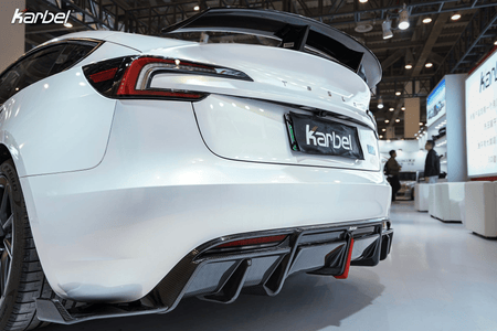 KARBEL - TESLA MODEL 3P PERFORMANCE HIGHLAND DRY CARBON FIBER GT WING SPOILER - Aero Carbon UK