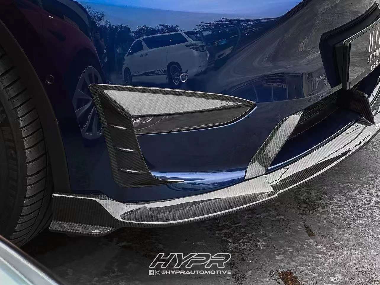 KARBEL - TESLA MODEL Y / PERFORMANCE DRY CARBON FIBRE FRONT LIP - Aero Carbon UK