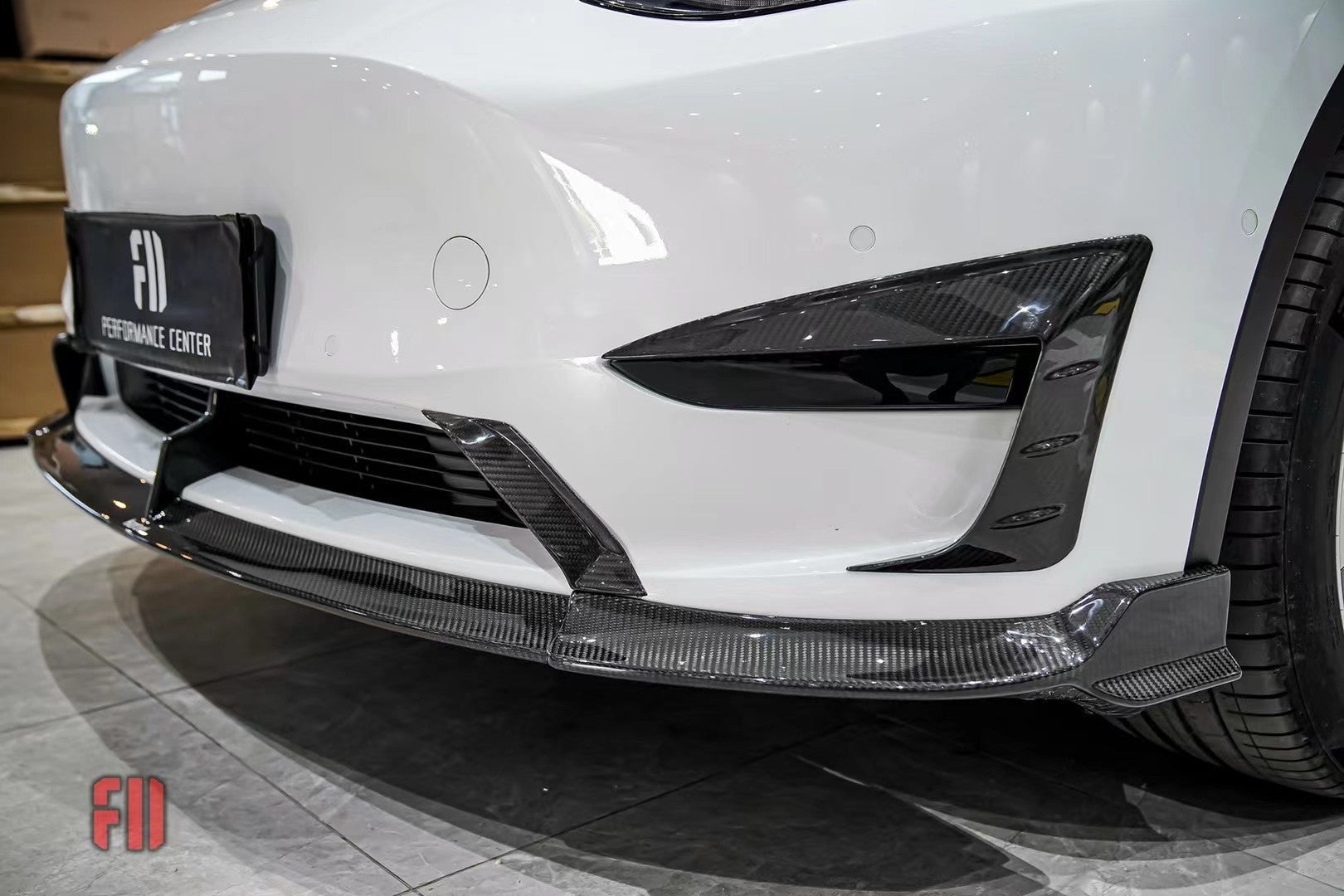 KARBEL - TESLA MODEL Y / PERFORMANCE DRY CARBON FIBRE FRONT LIP - Aero Carbon UK