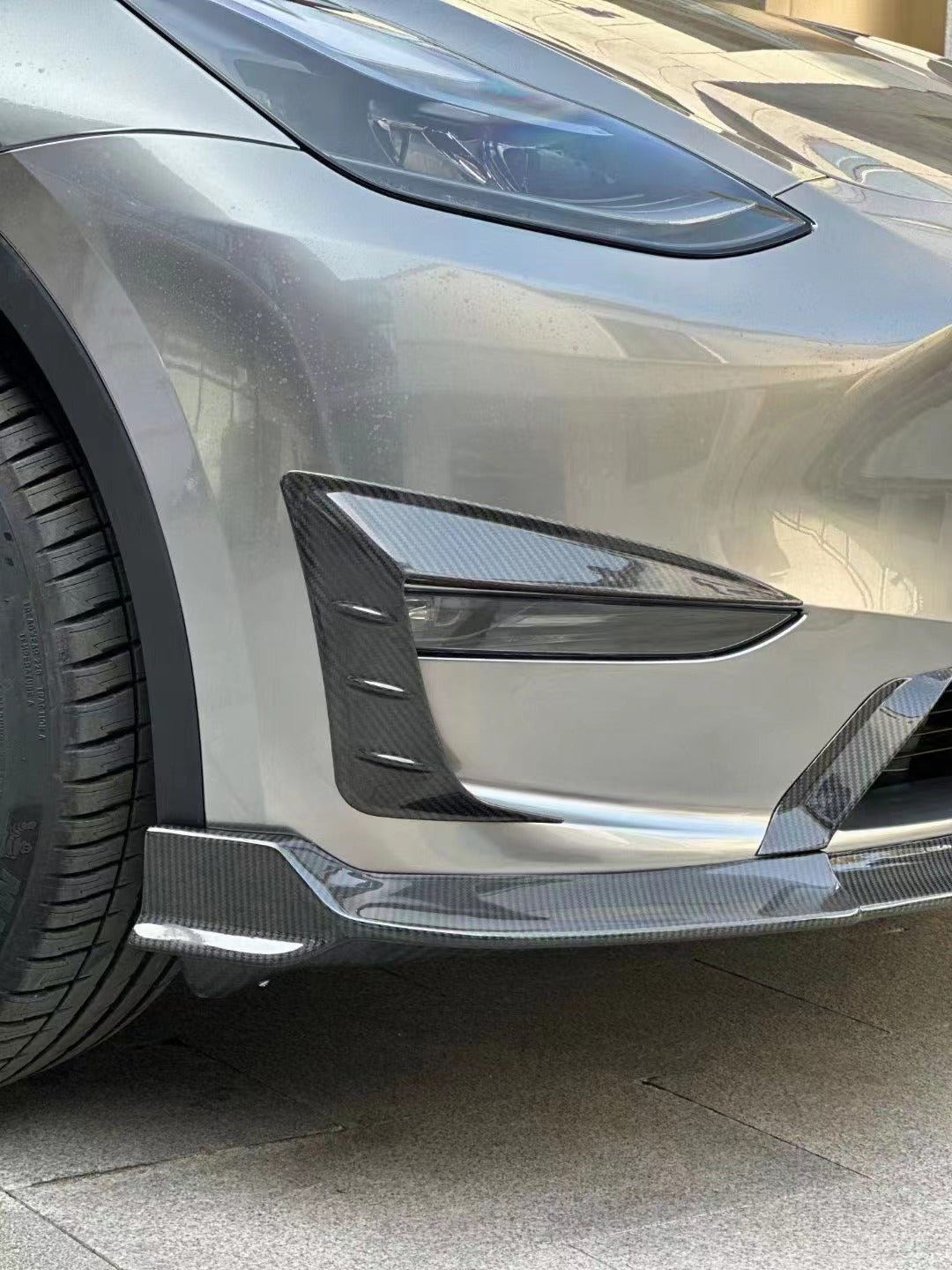 KARBEL - TESLA MODEL Y / PERFORMANCE DRY CARBON FIBRE FRONT LIP - Aero Carbon UK