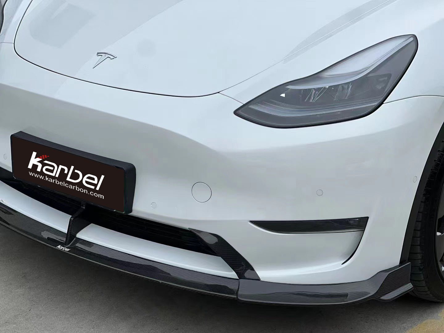 KARBEL - TESLA MODEL Y / PERFORMANCE DRY CARBON FIBRE FRONT LIP - Aero Carbon UK